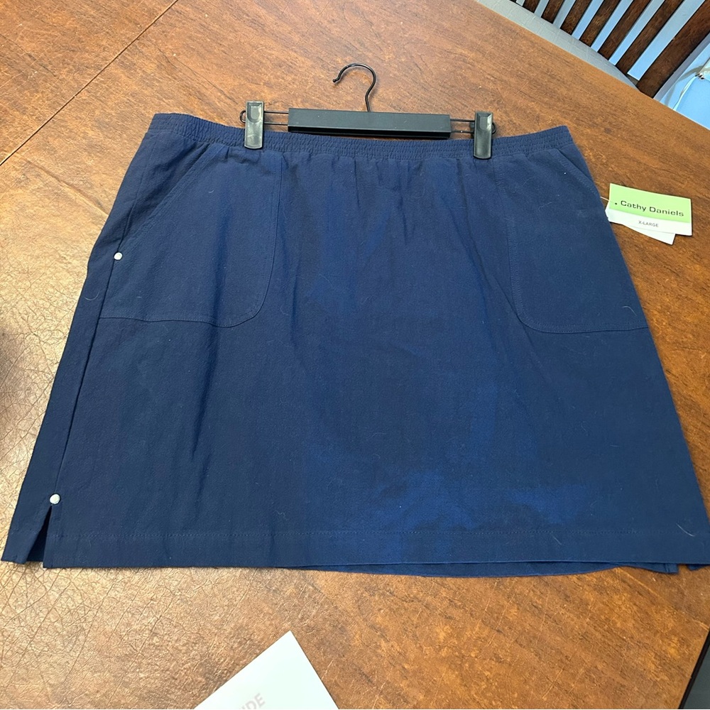 Skort Vintage Cathy Daniel’s Classic Pull On Navy SZ XL Athletic Tennis Golf - Picture 9 of 15